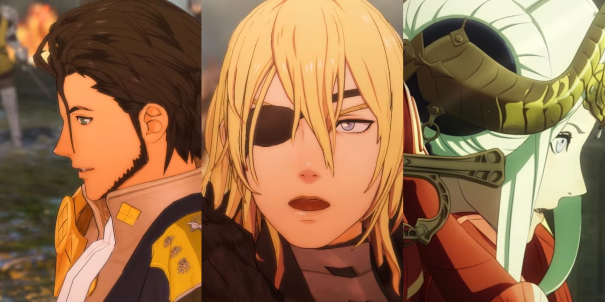 Fire Emblem Three Houses a mature version of Claude, Dmitri, and Edelgard 
