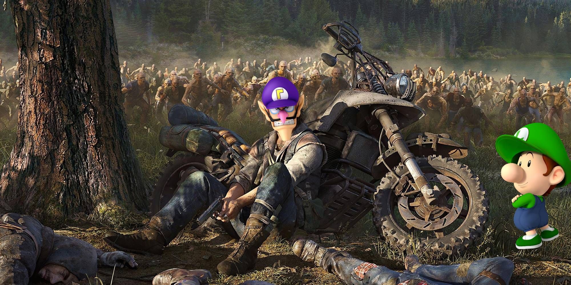 Waluigi in Days Gone with Baby Luigi