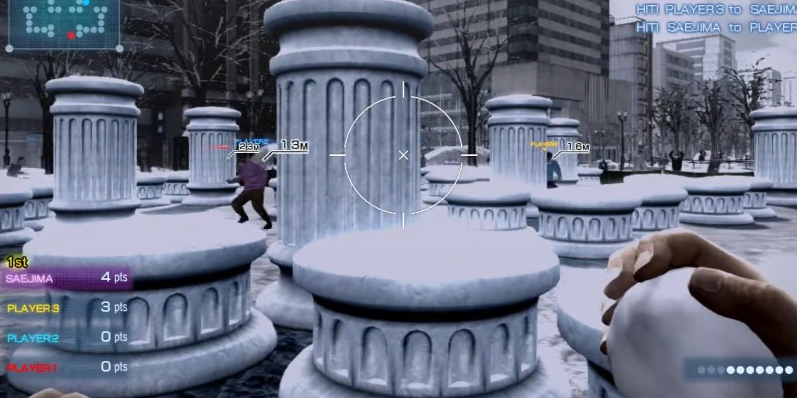 Winter Combat snowball fight in Yakuza 5.