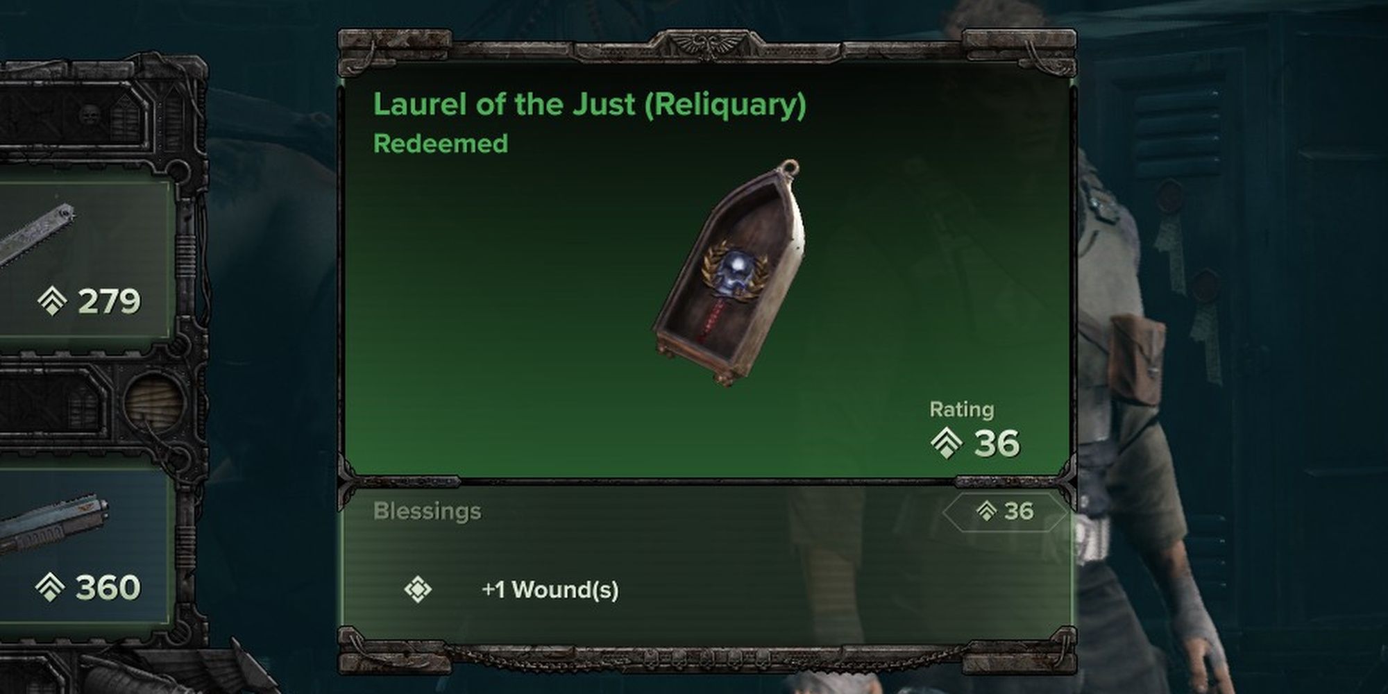 A wound curio in Darktide
