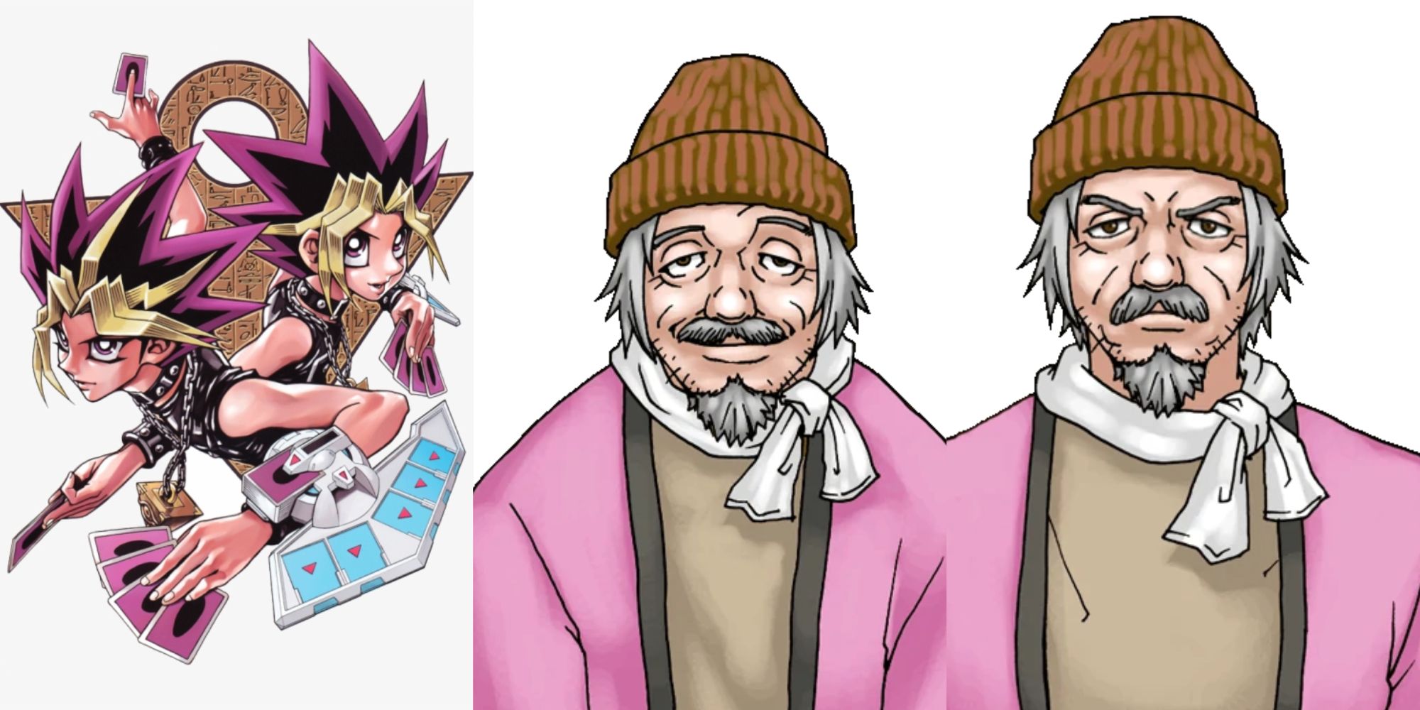 yugi, yami yugi kazuki takahashi art and yanni yogi personalities from ace attorney