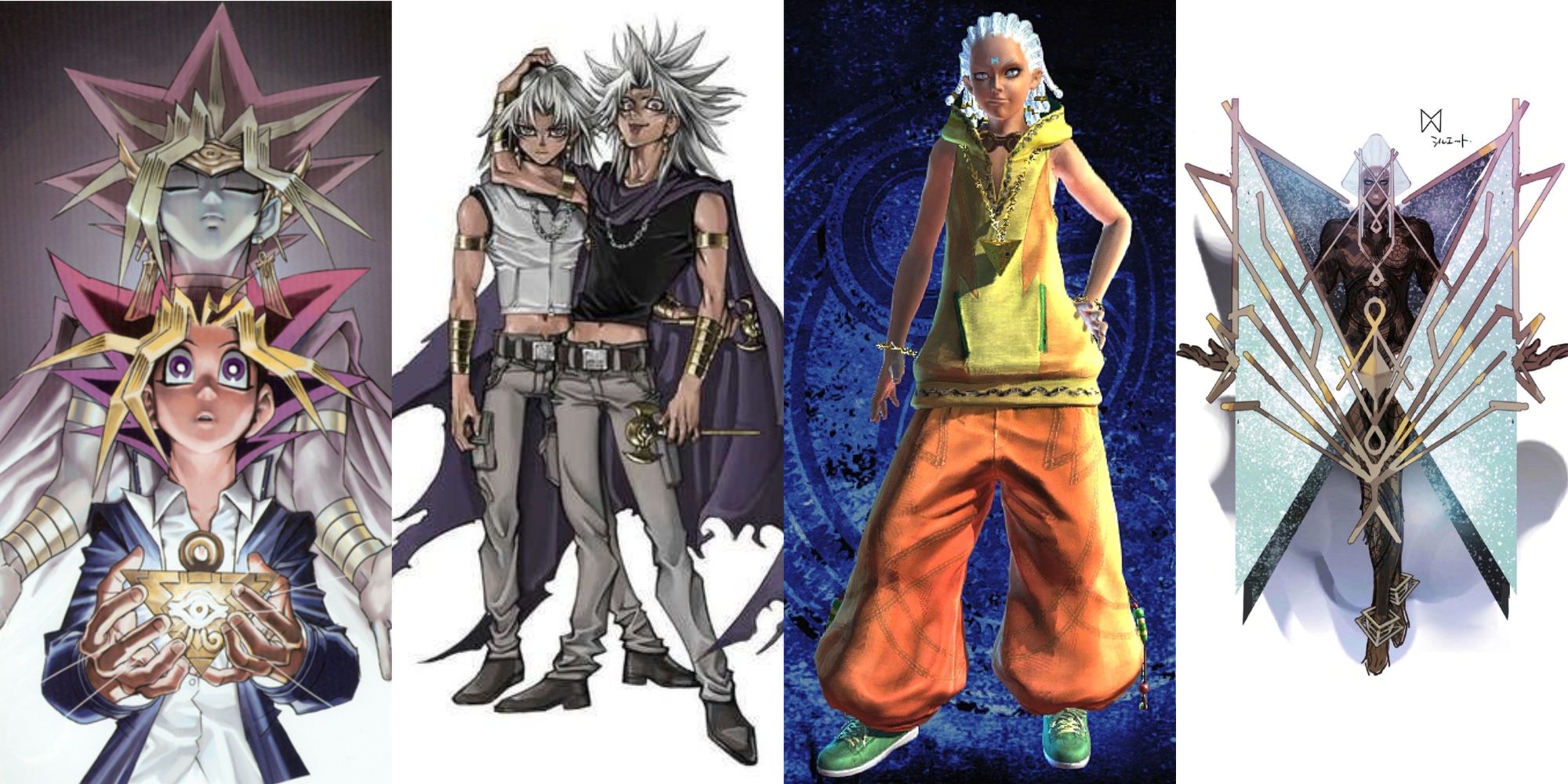 yugi and atem & mark and dark marik kazuki takahashi art and loki and aesir models from bayonetta 2