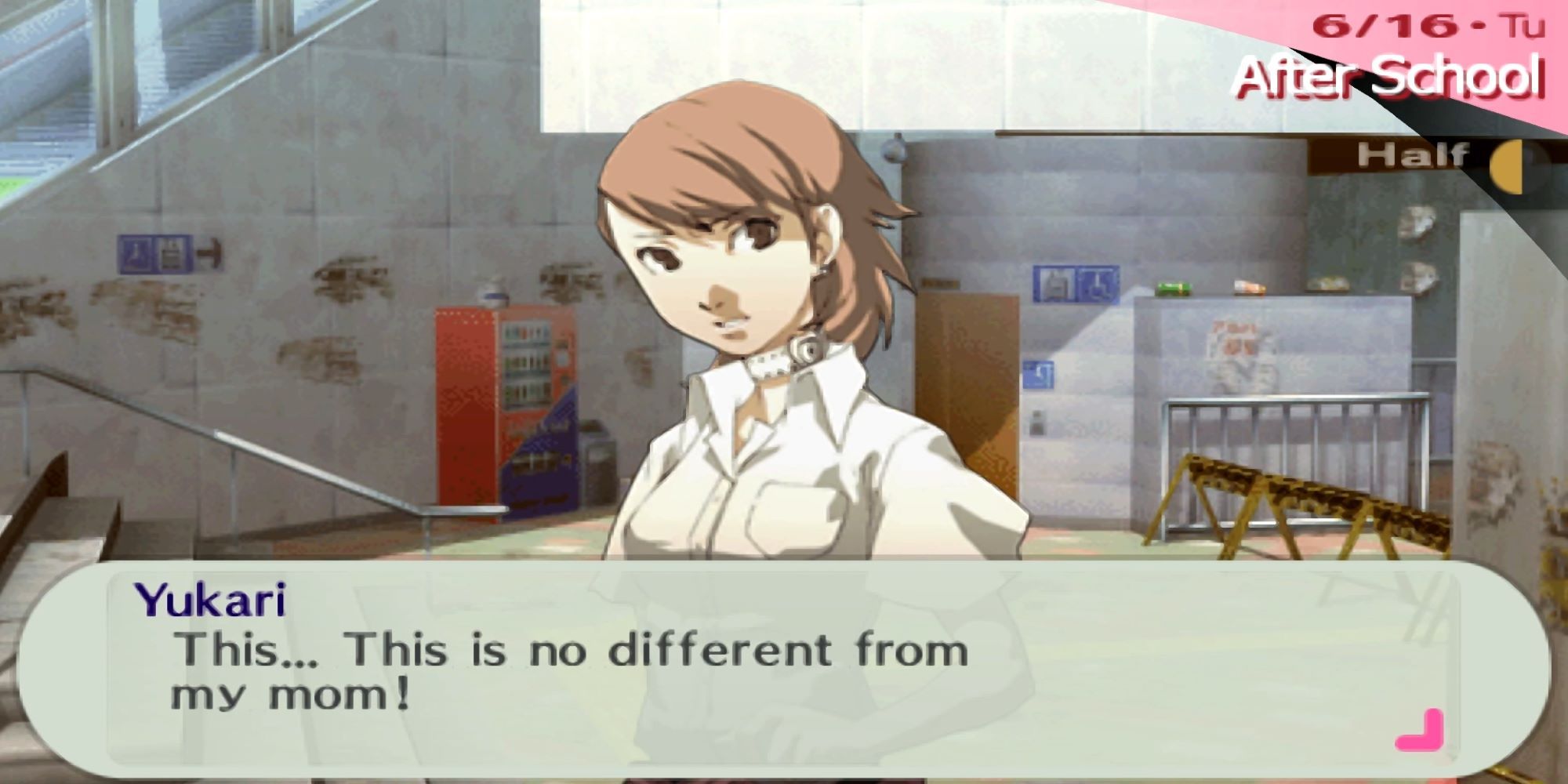 Yukari angry about her mother from Persona 3 Portable