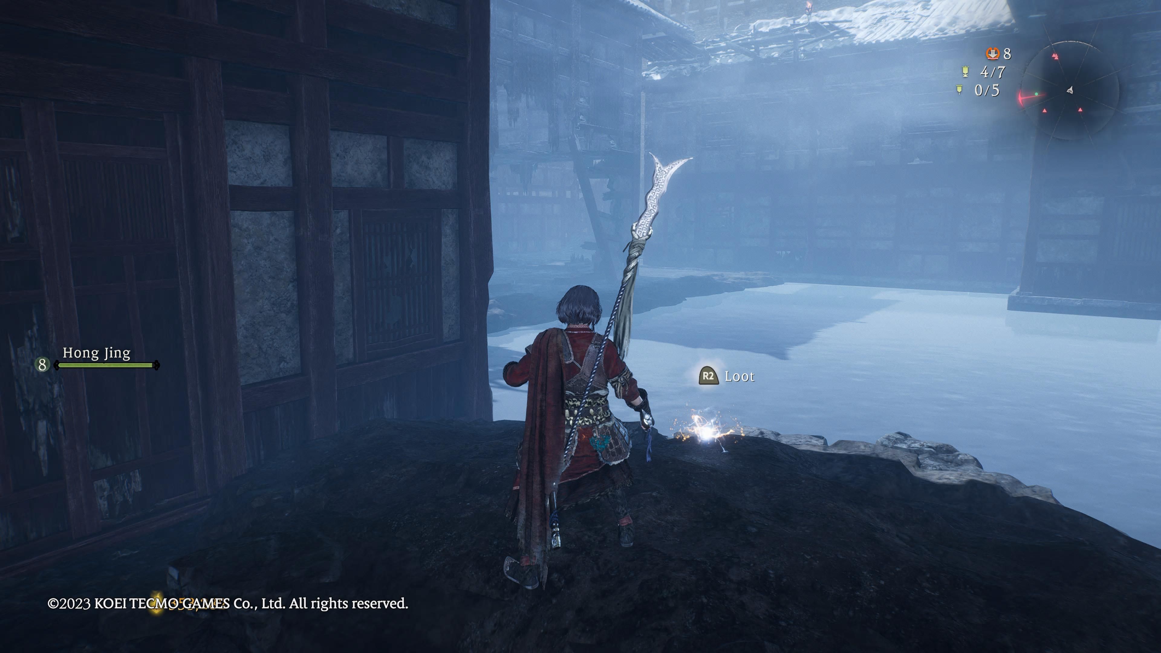 Wo Long: Fallen Dynasty - in the flooded village, with water in front, we stand before the Dragon Vein Essence