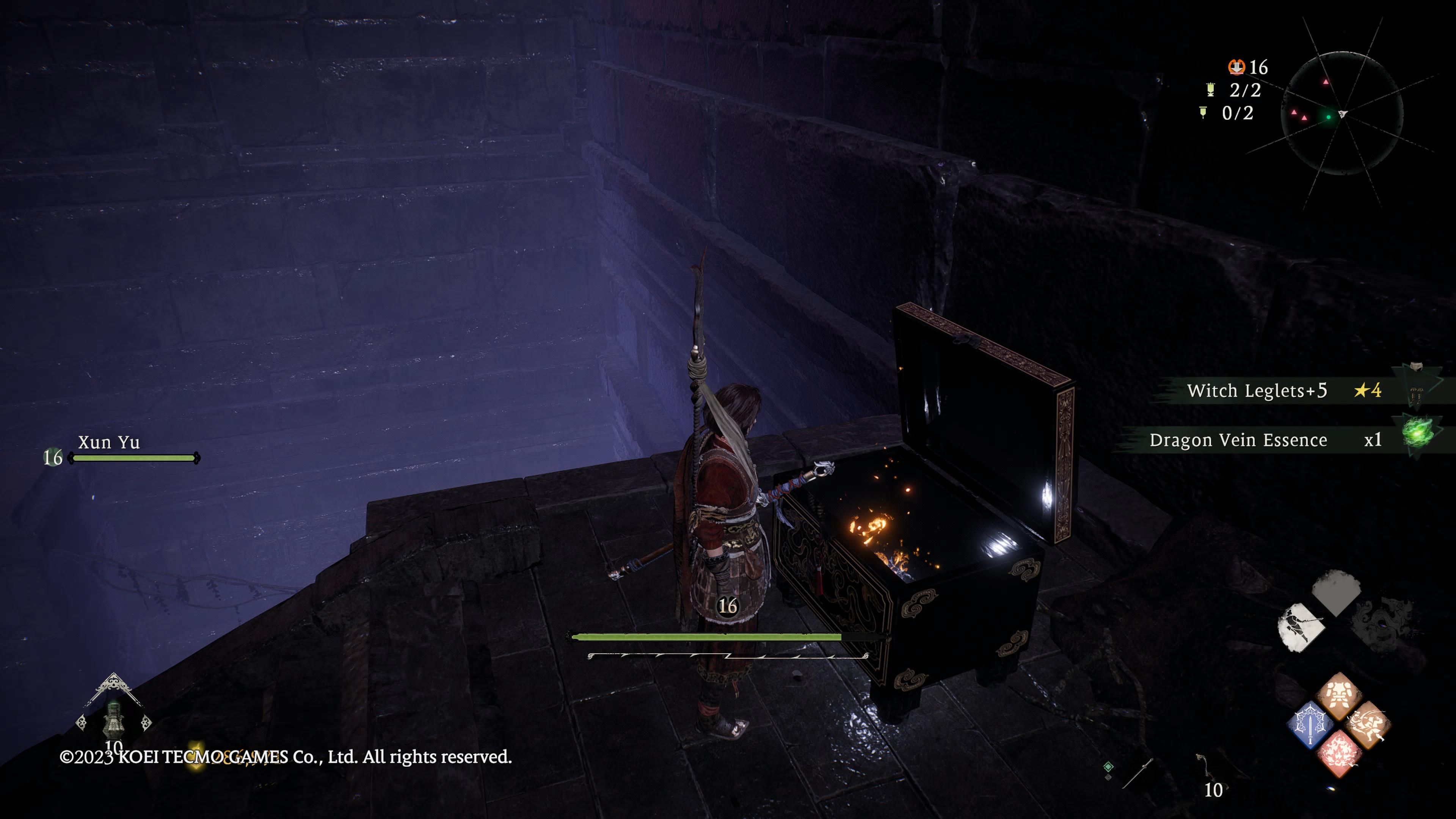 Wo Long: Fallen Dynasty - finding a Dragon Vein Essence in a chest underground