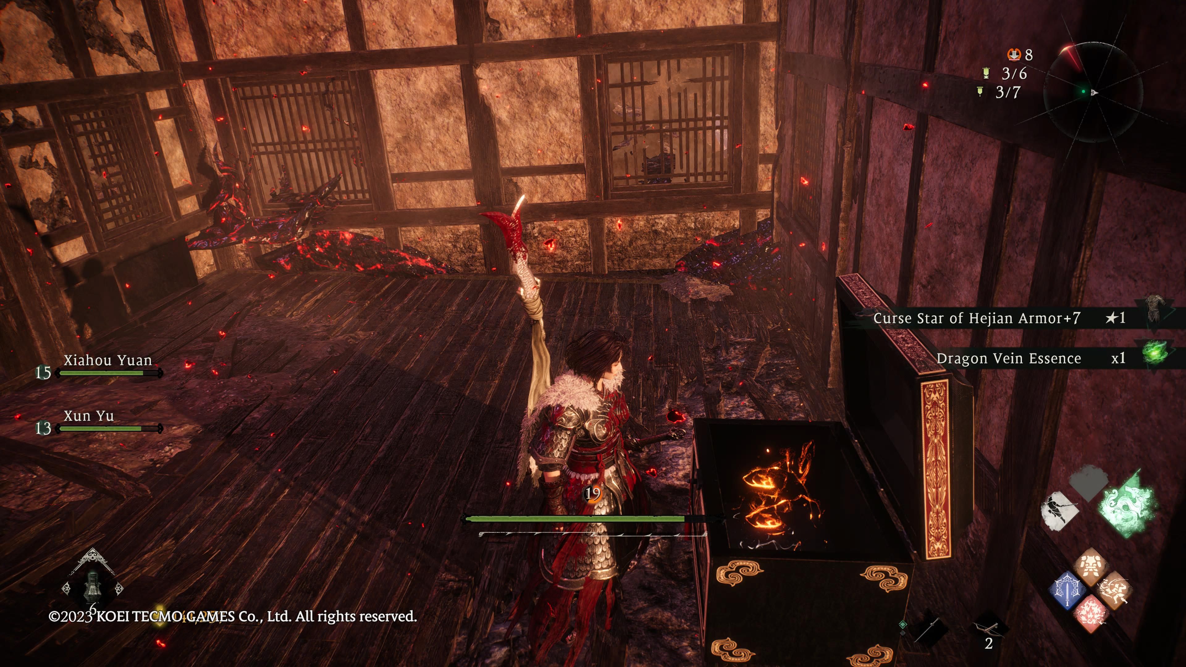 Wo Long: Fallen Dynasty - we find the next Dragon Vein Essence inside a chest, found inside a ruined home