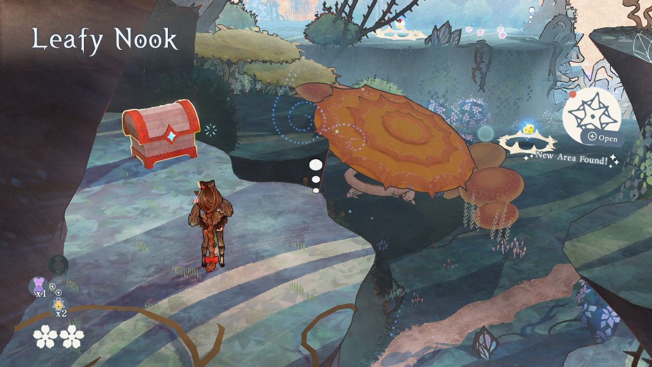 Cereza In Front Of Jade Hill Chest Discovering The Leafy Nook