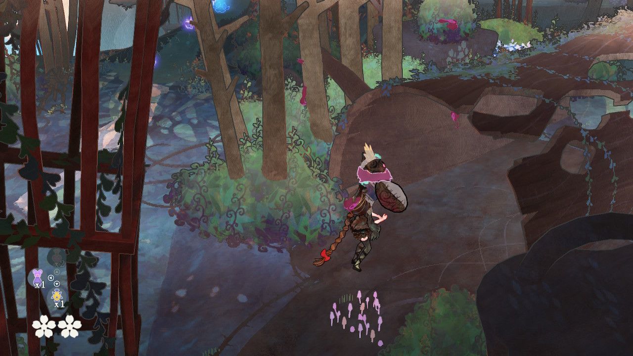 Cereza Taking Detour Down Hidden Fallen Log Path To The Right