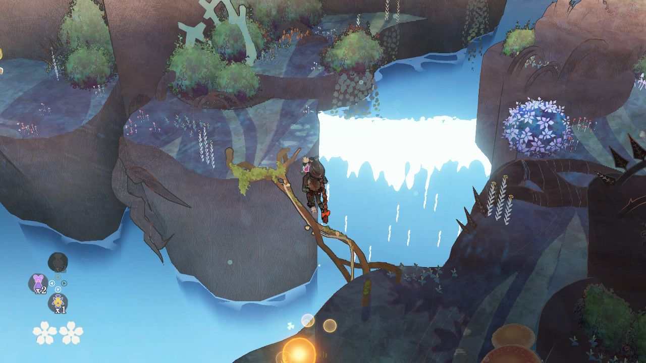 Cereza Crossing Vine Bridge To Reach Hidden Chest