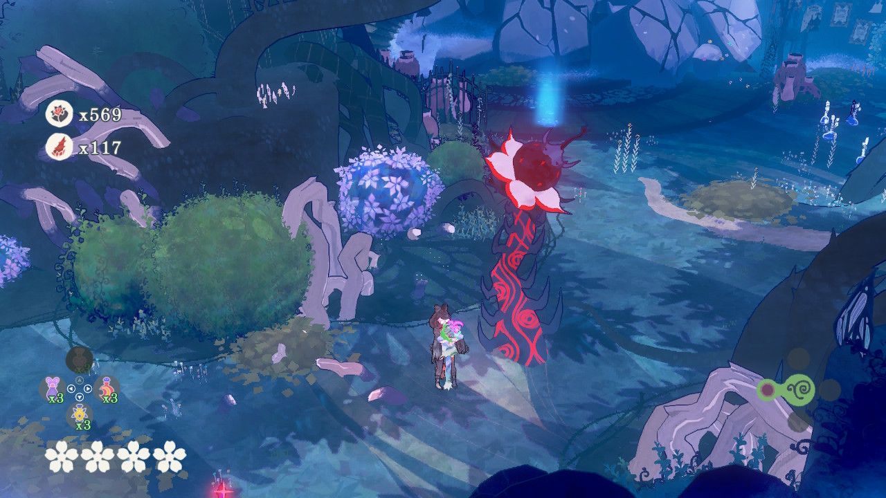 Cereza Looks At Bomb Flower She Just Grew In Chalkroot Hollow