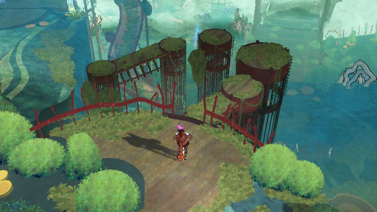 Cereza Looking At Jumping Platforms On Way To Moon Pearl