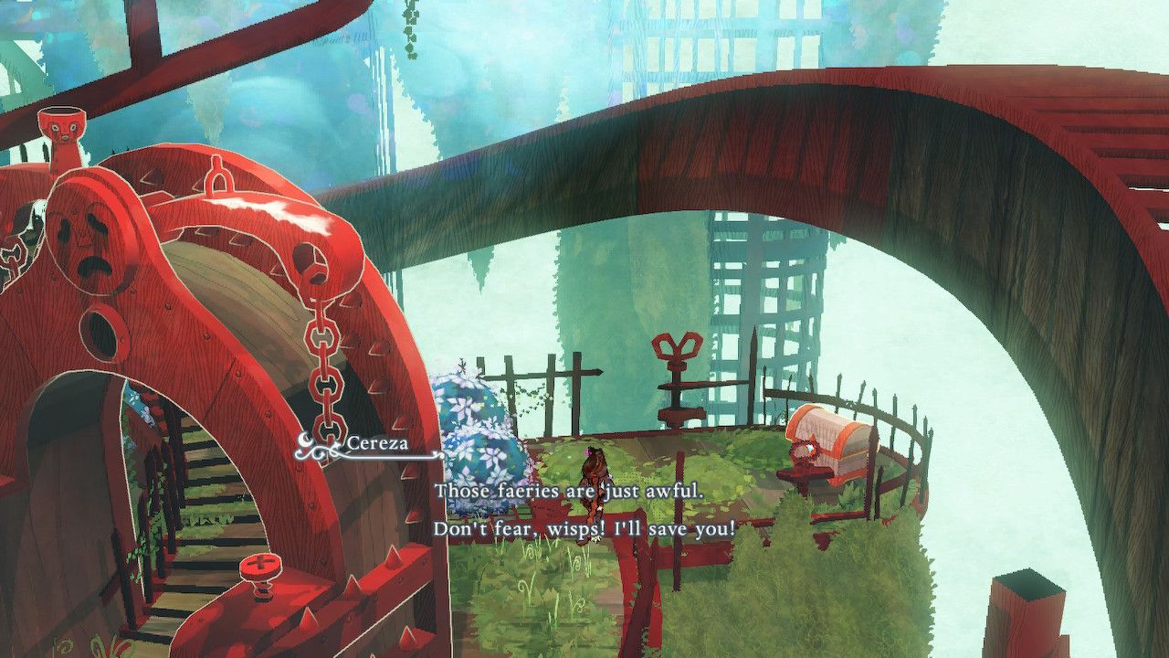 Cereza Finding Hidden Chest Behind And Right Of First Large Tower Gate