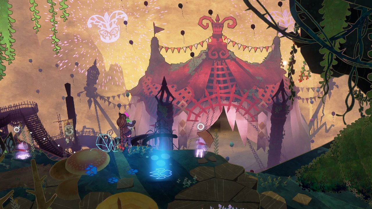 Cereza And Two Wisps Looking Toward Circus Tent In Distance