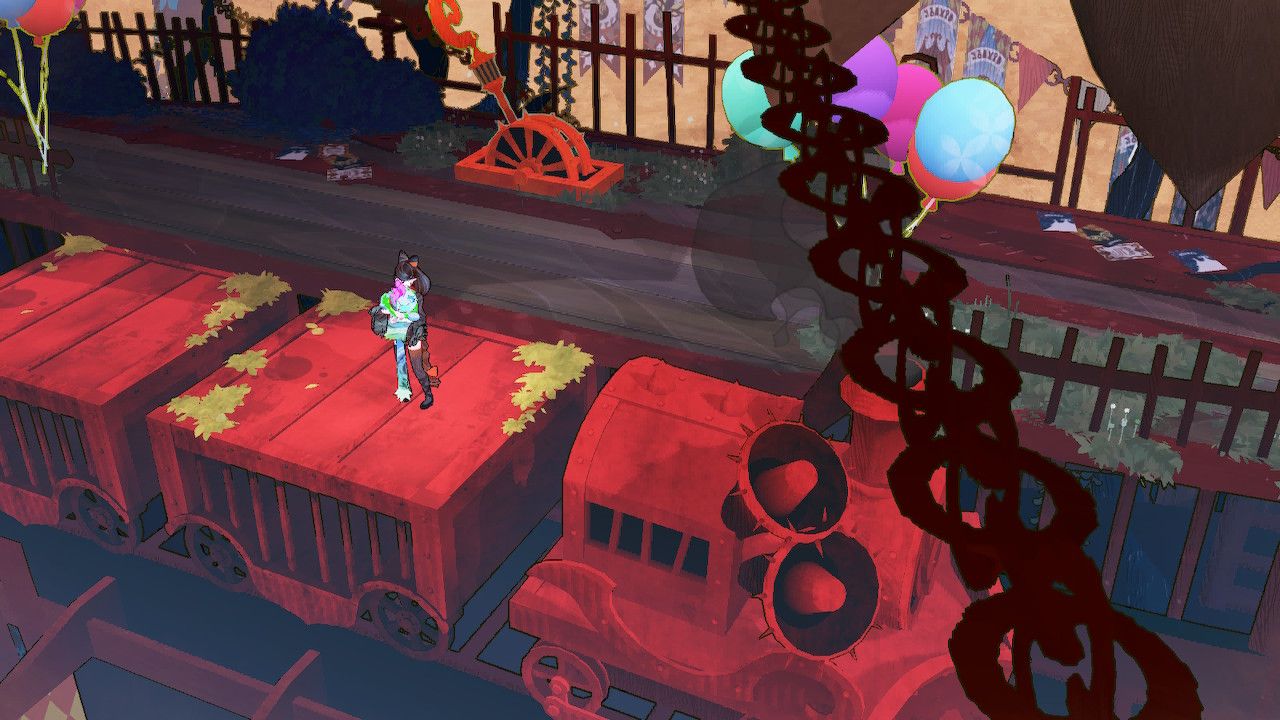 Cereza Jumps On Train At Amadan's Big Top Station