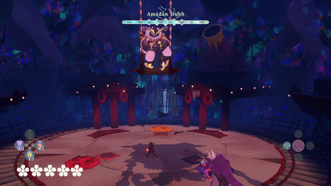 Amadan Dubh Swinging Above Cereza And Cheshire