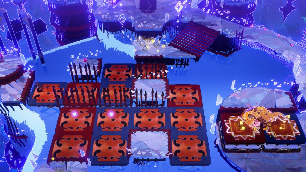 Cereza Runs Across Spring Platforms Left To Reach A Chest