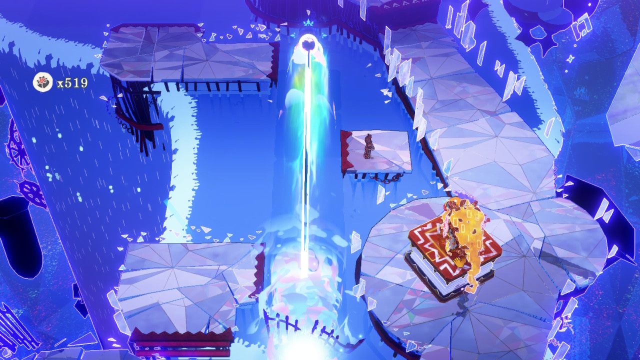 Cheshire And Cereza Wait For Giant Laser Turret To Stop