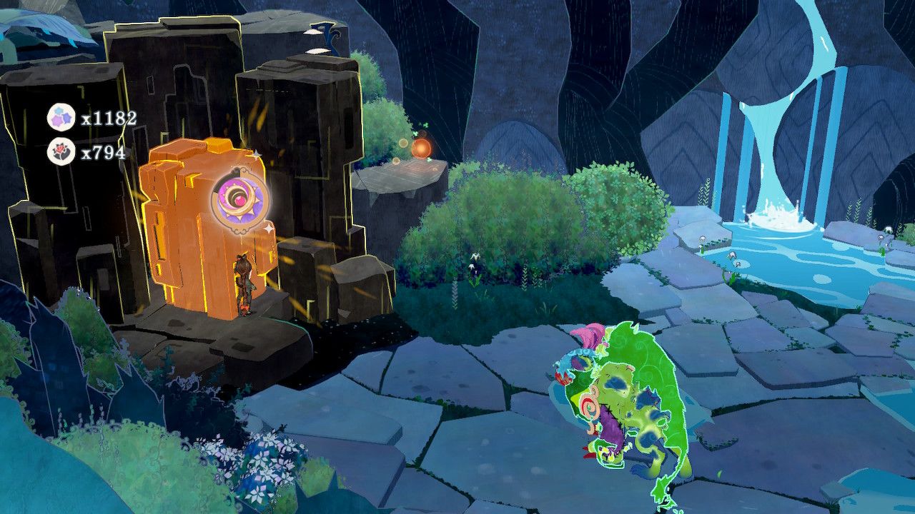 Cereza Absorbs Stone Blocking A Hidden Path