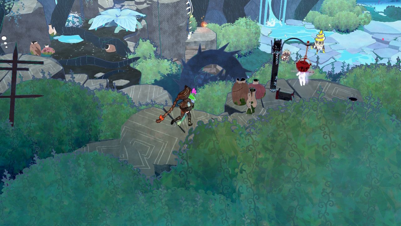 Cereza Runs Toward Captive Wisp In Hidden, Bushy Path