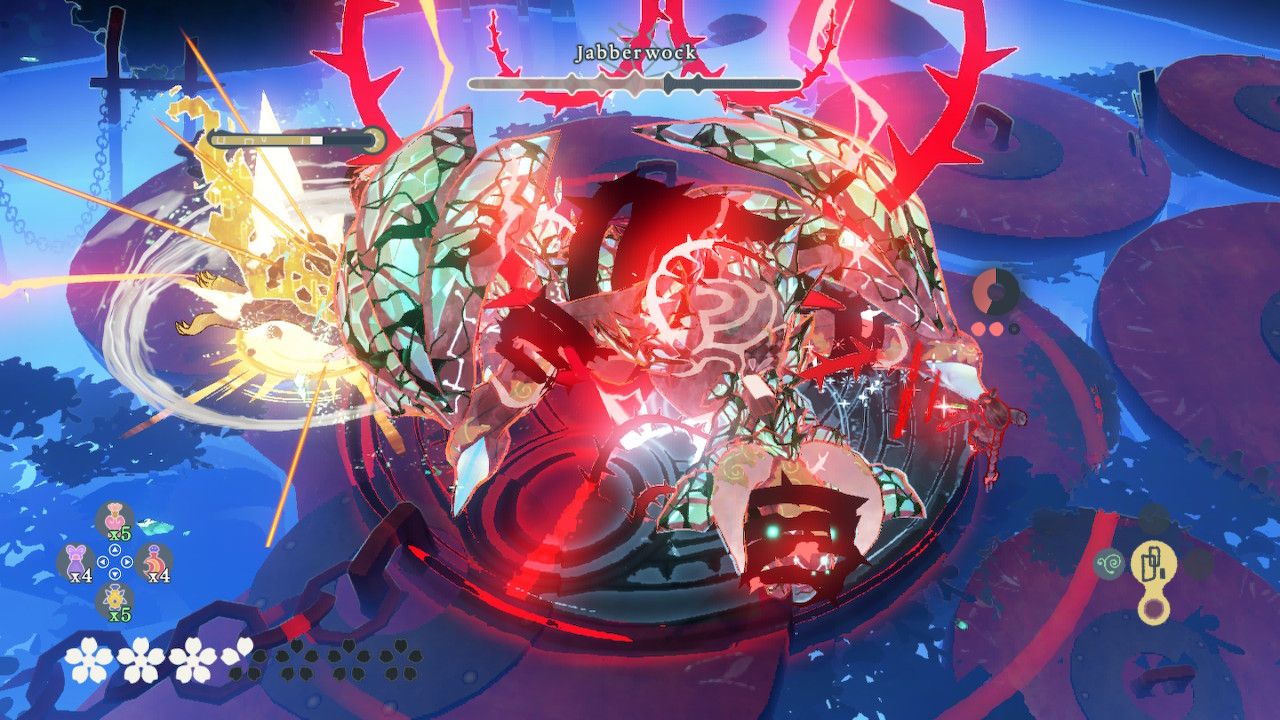 Cereza Thorn Binds The Jabberwock While Stone Cheshire Stomps