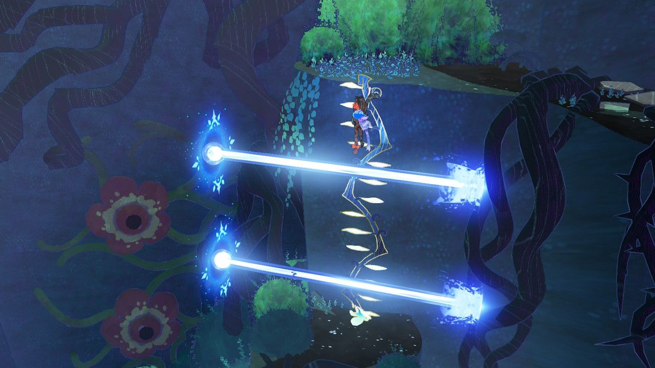 Cereza Waits For Laser Turrets On Stairs To Disappear