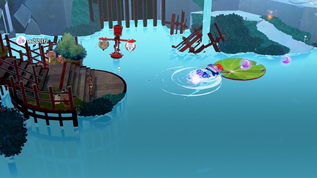 Water Cheshire Swims To Lily Pad Right Of Arcane Lantern Place