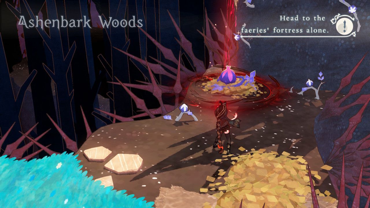 Cereza Uses Witch's Pulse On Flower In Ashenbark Woods