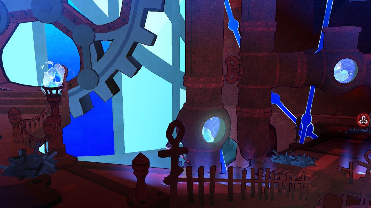 Cereza Runs Up Ramp From Puca's Fortress Arcane Lantern