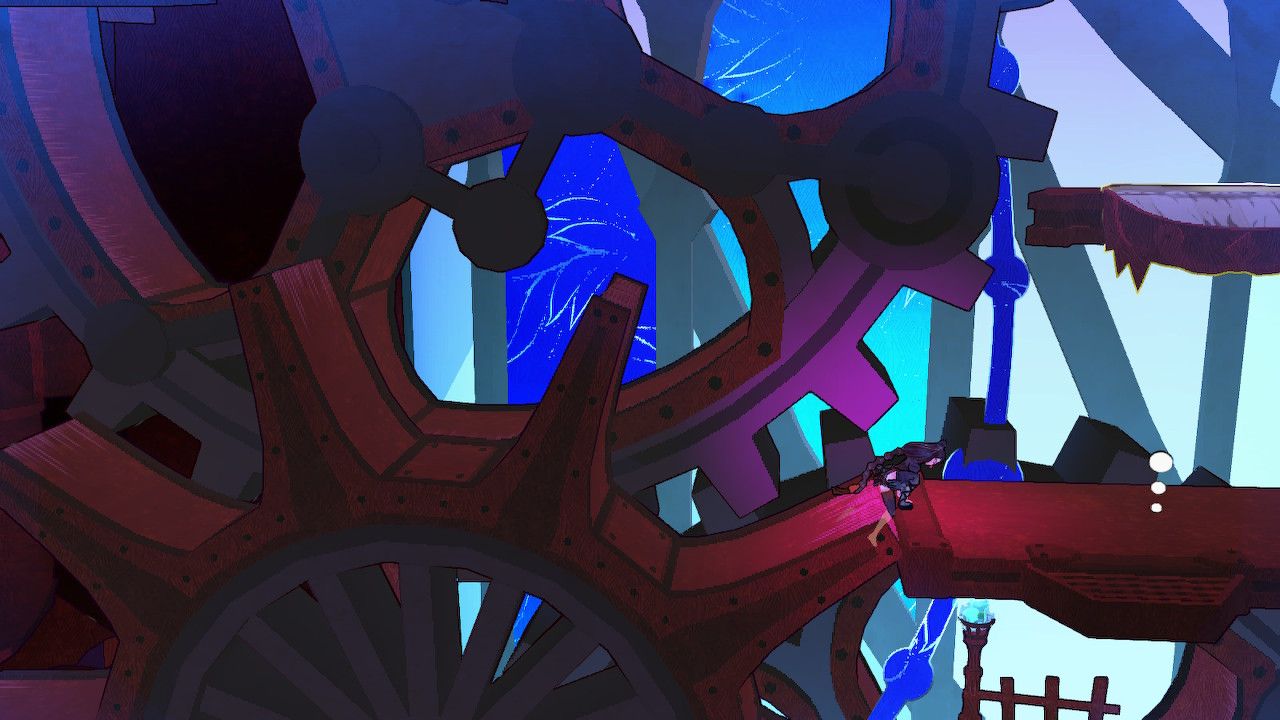 Cereza Runs Off Gear Onto Next Platform