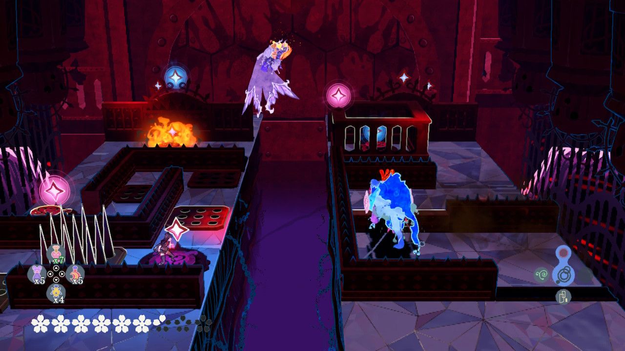 Cereza Stands On Button Between Spikes To Lower Cheshire's Door