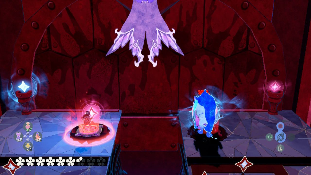 Cereza And Cheshire Stand On Button To Open Final Door Of Puca's Puzzle