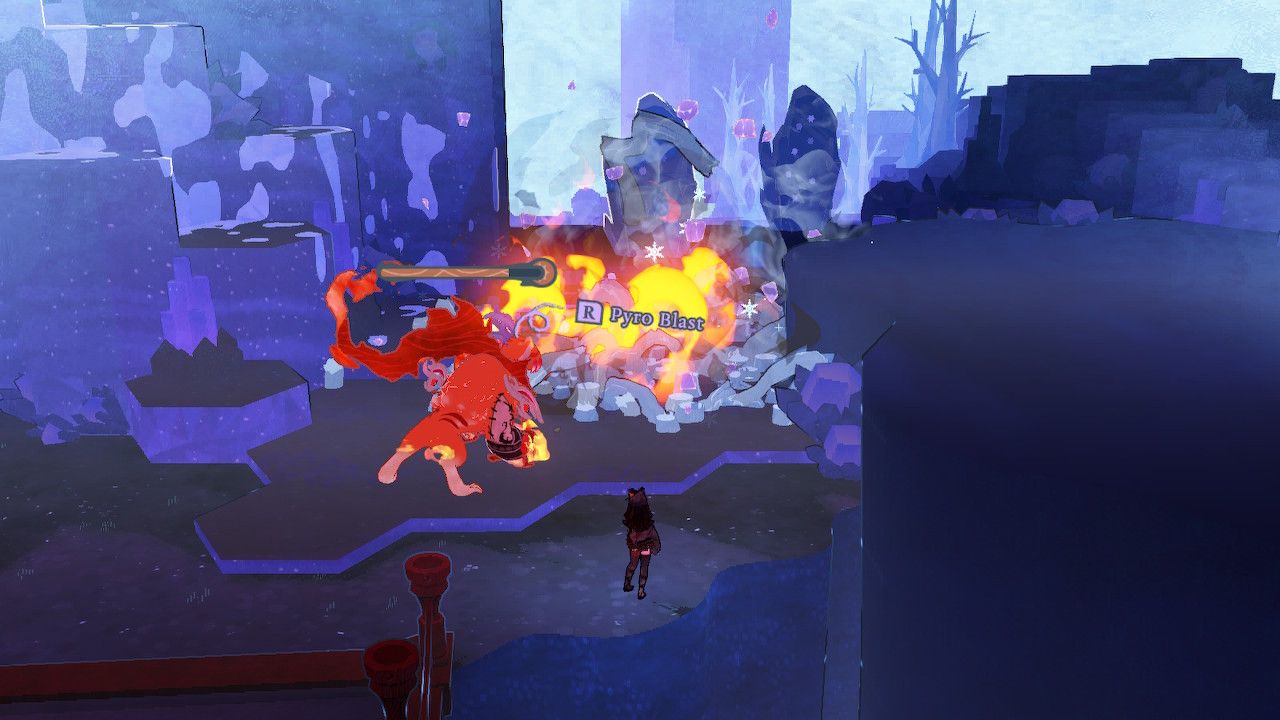 Fire Cheshire Uses Pyroblast On Frozen Brambles To Clear Path