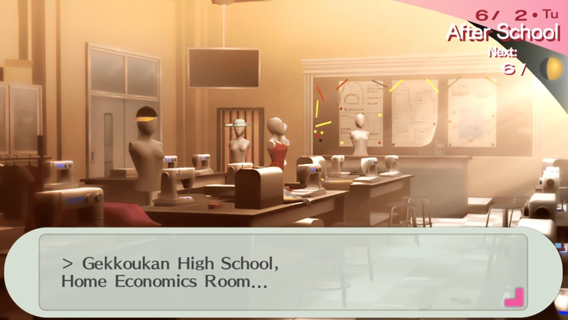 6-2 the home economics room at gekkoukan high in persona 3 portable