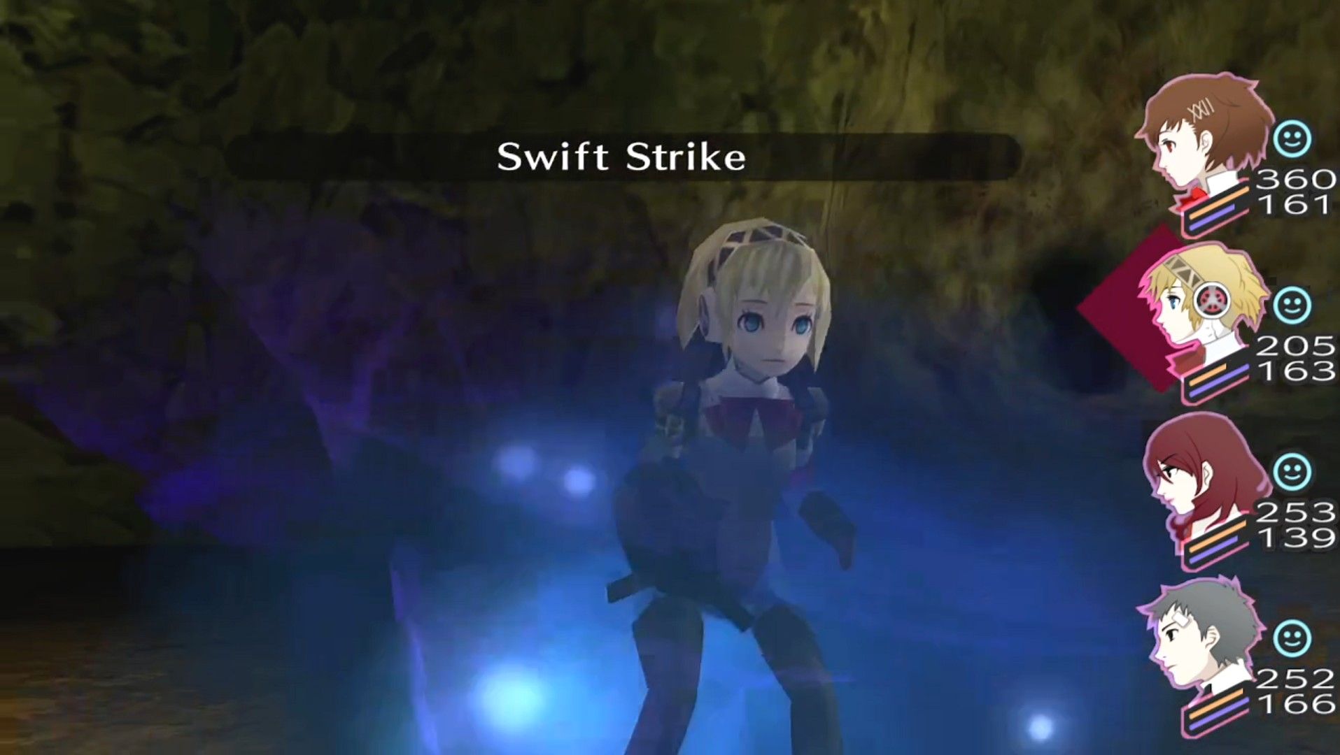 aigis using the move swift strike in persona 3 portable