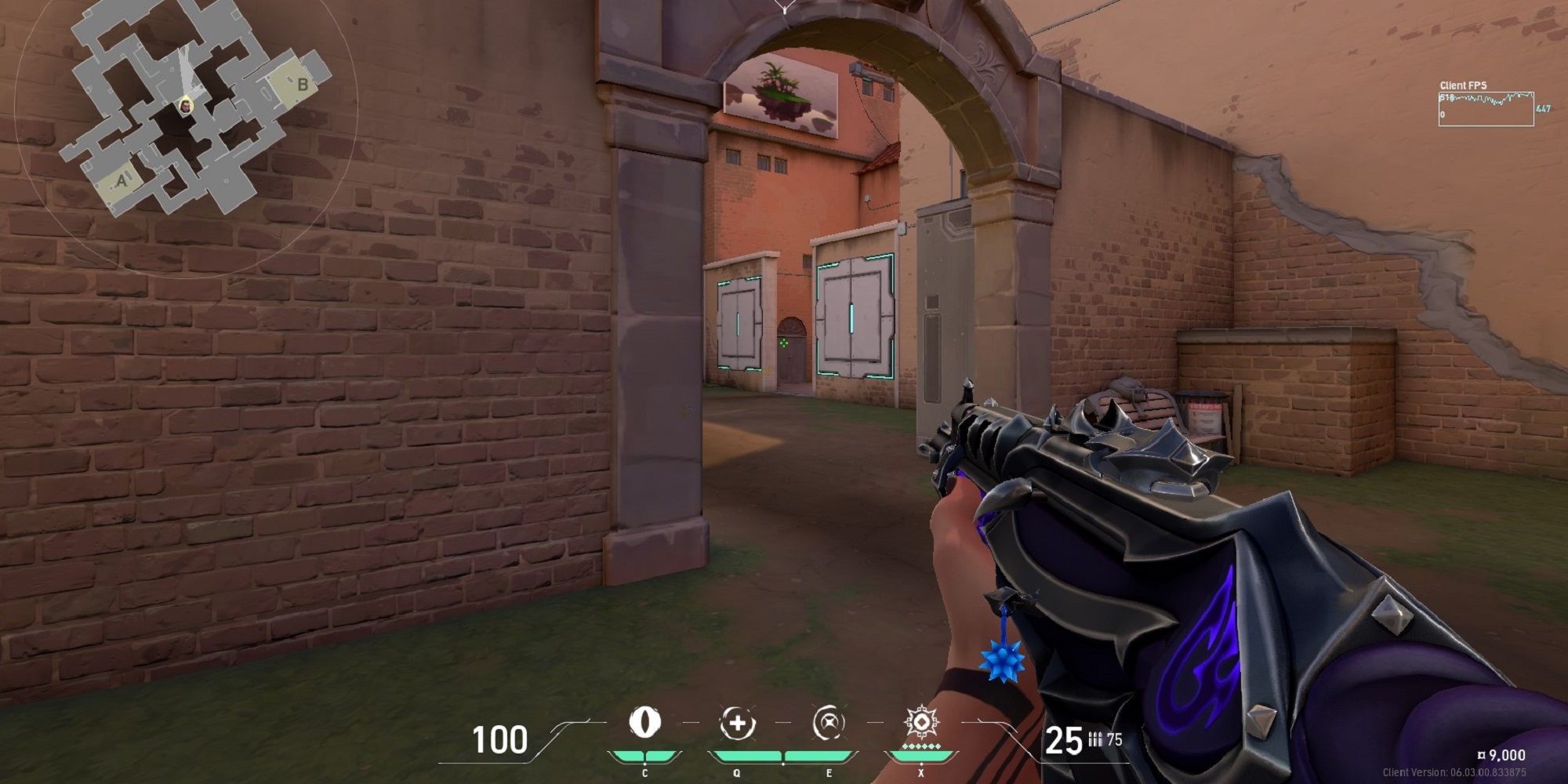 An image of correct crosshair placement