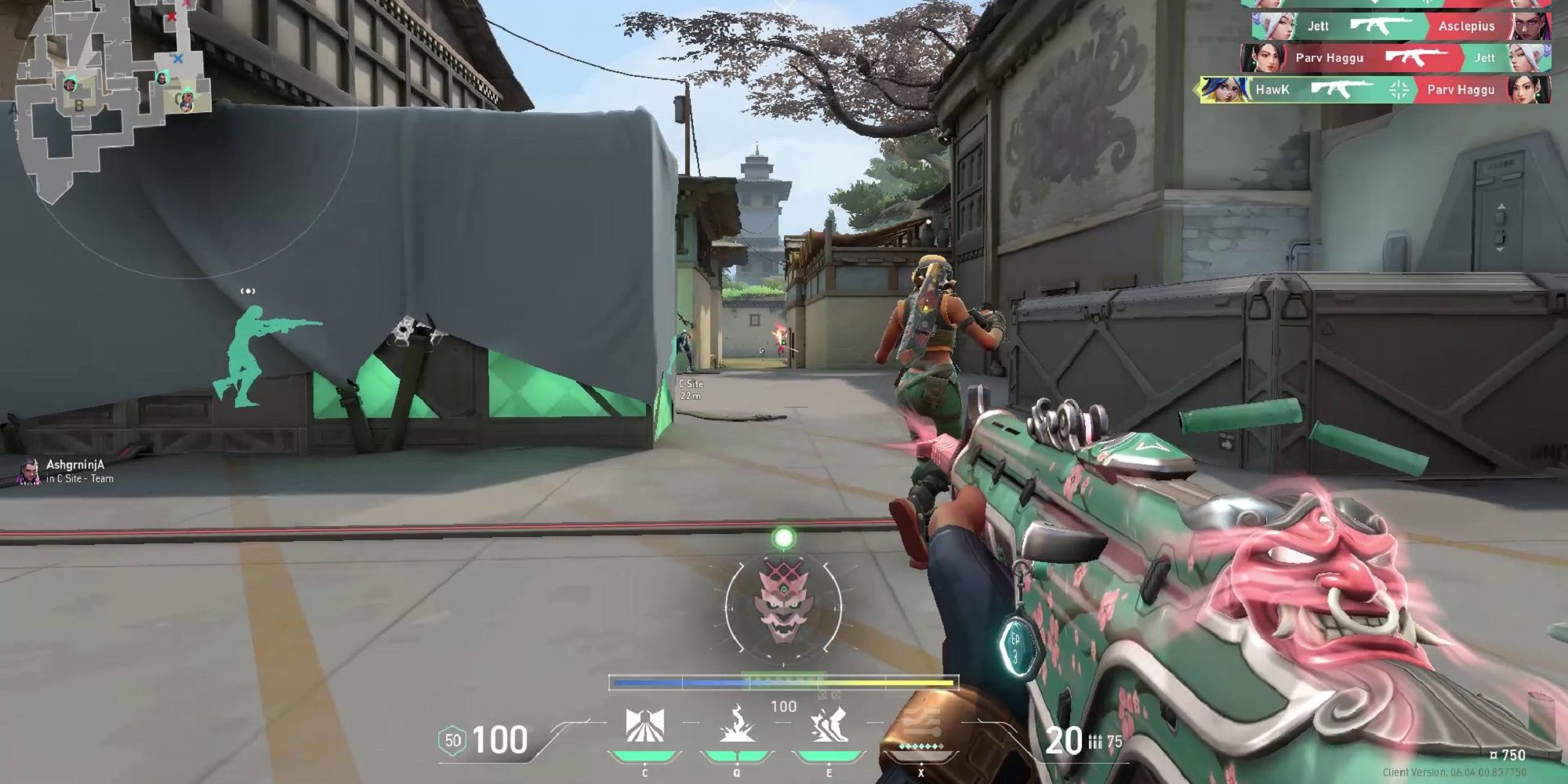 An image of hitting an headshot on C site of Haven