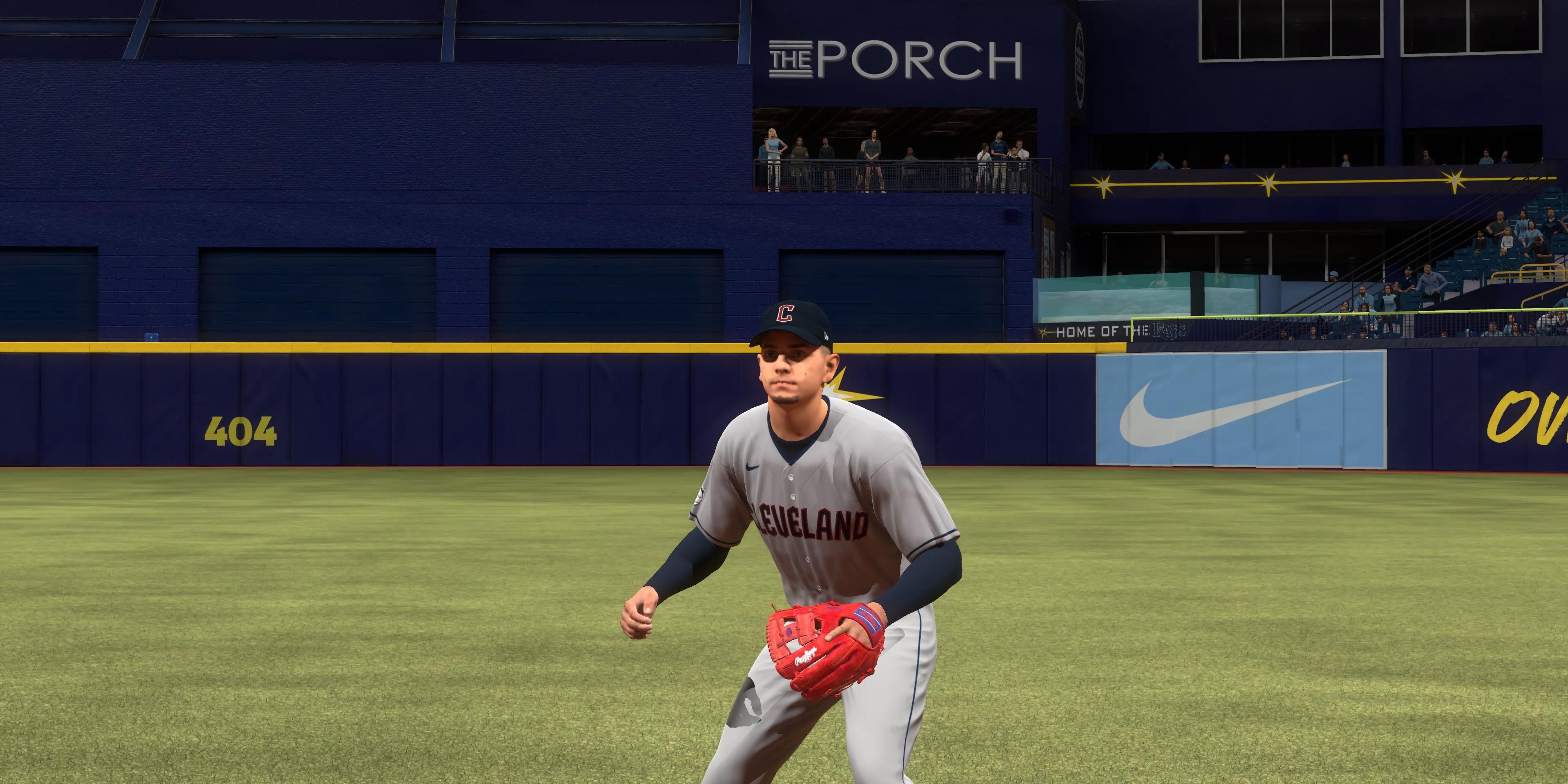 Andres Gimenez standing on the field