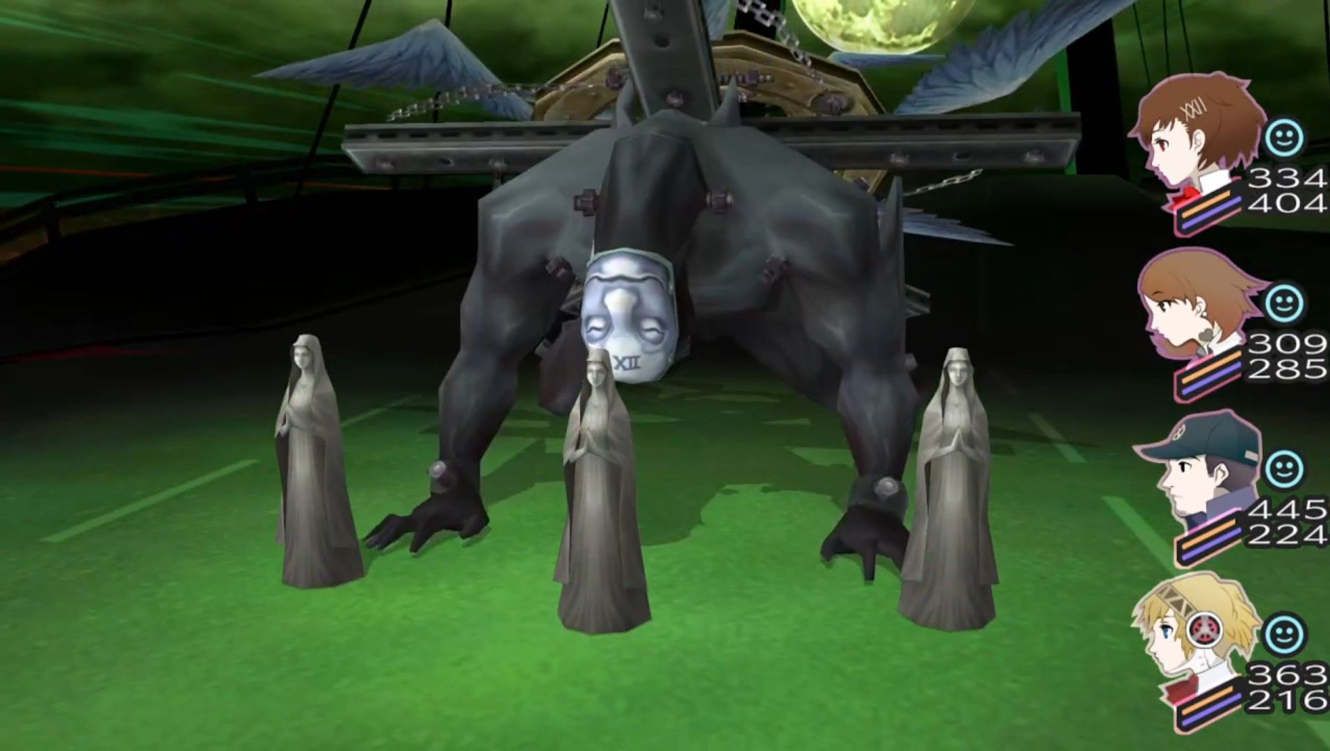 arcana hanged man after it resummons the three devious maya shadows in persona 3 portable