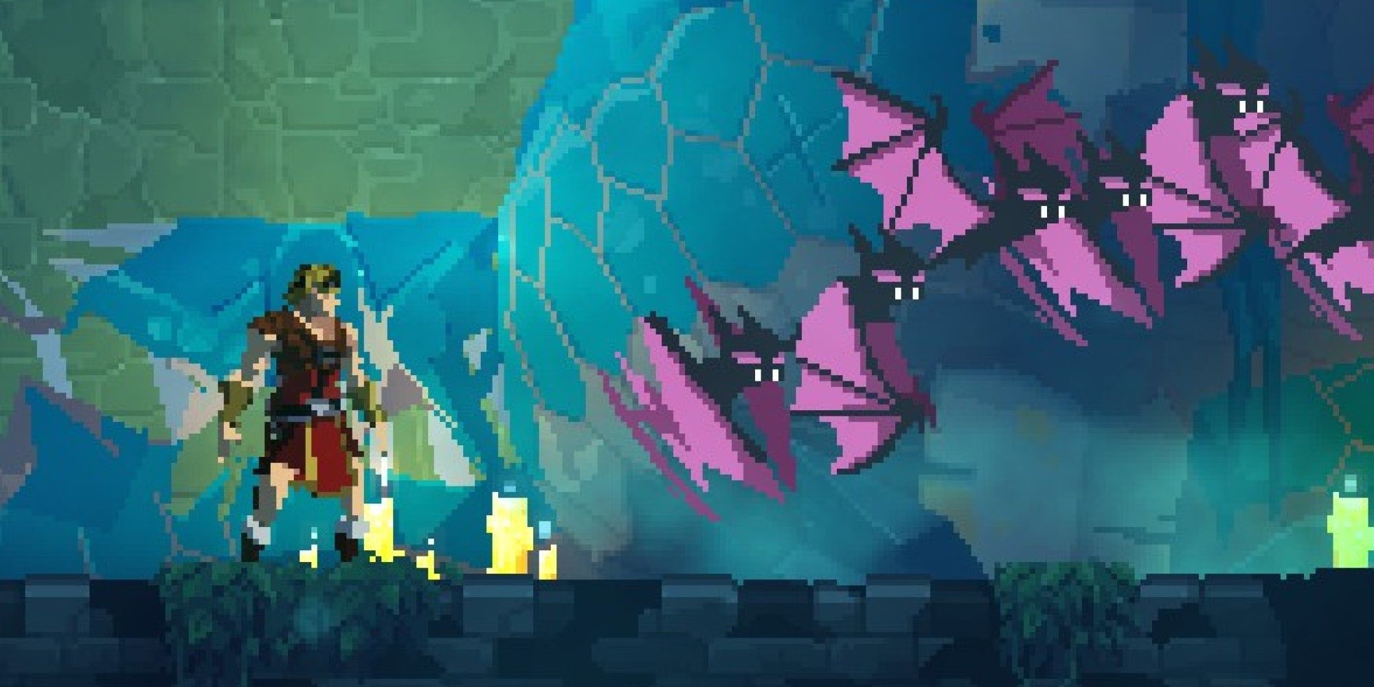 A screenshot of the Bat Volley weapon in Dead Cells: Return to Castlevania.