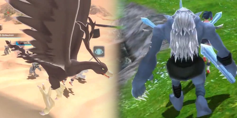 Two Large Digimon who block vital parts of the screen