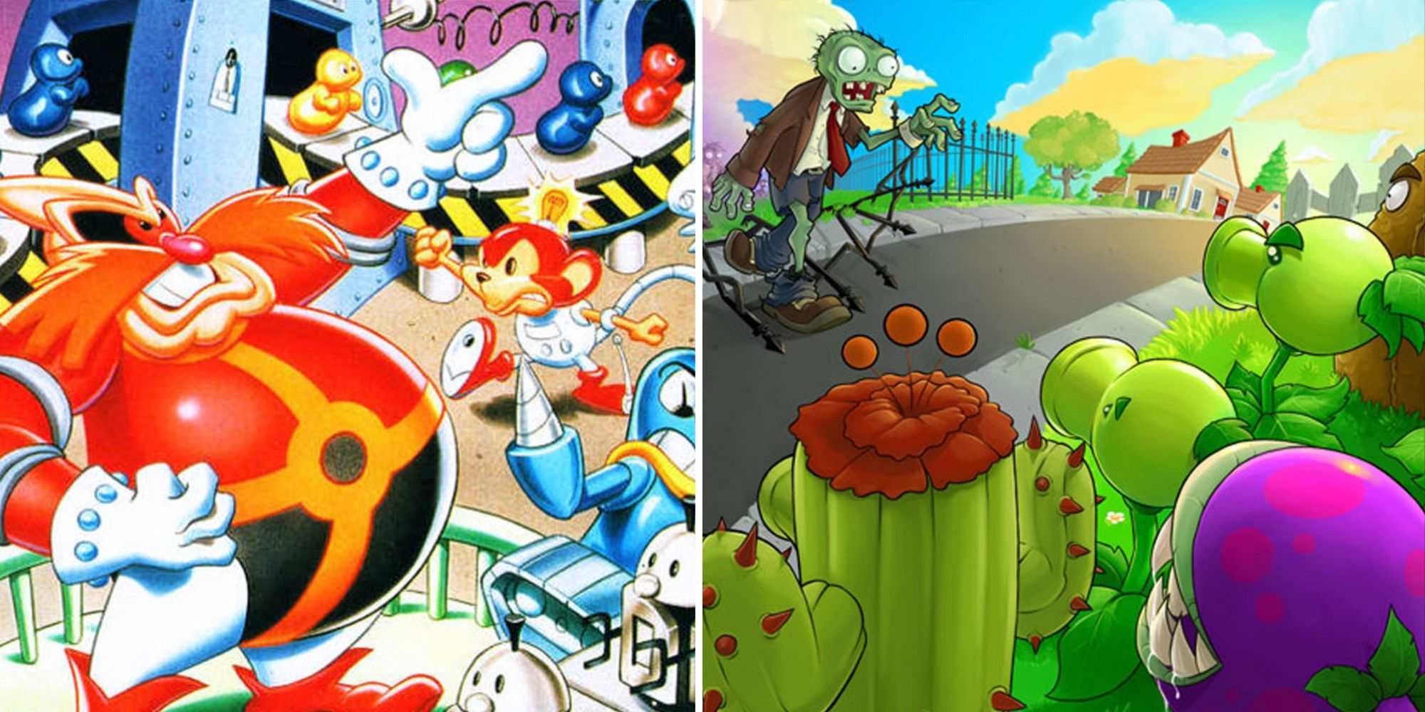 box art for dr robotniks mean bean machine and plants vs zombies