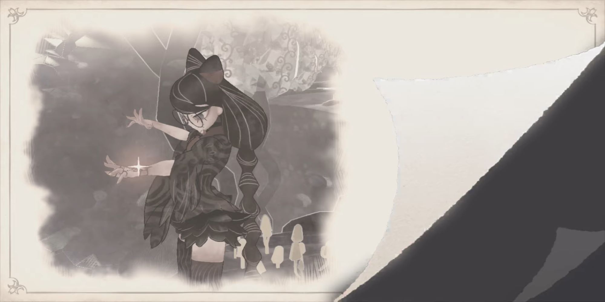Cereza summoning a demon from Bayonetta Origins