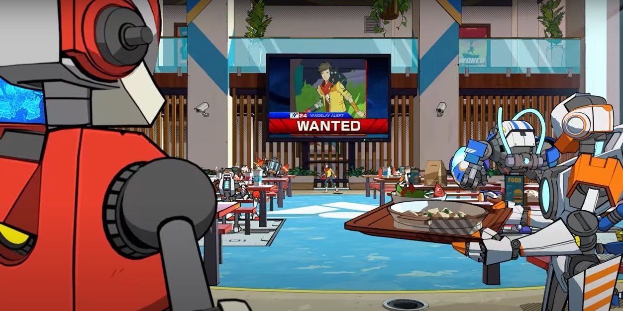 Chai in the middle of the robot cafeteria