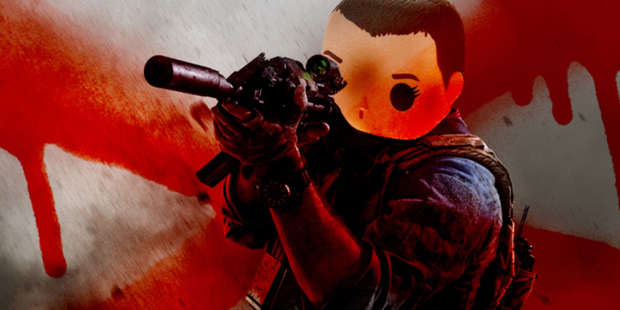 a stranger things eleven funko aiming a rifle