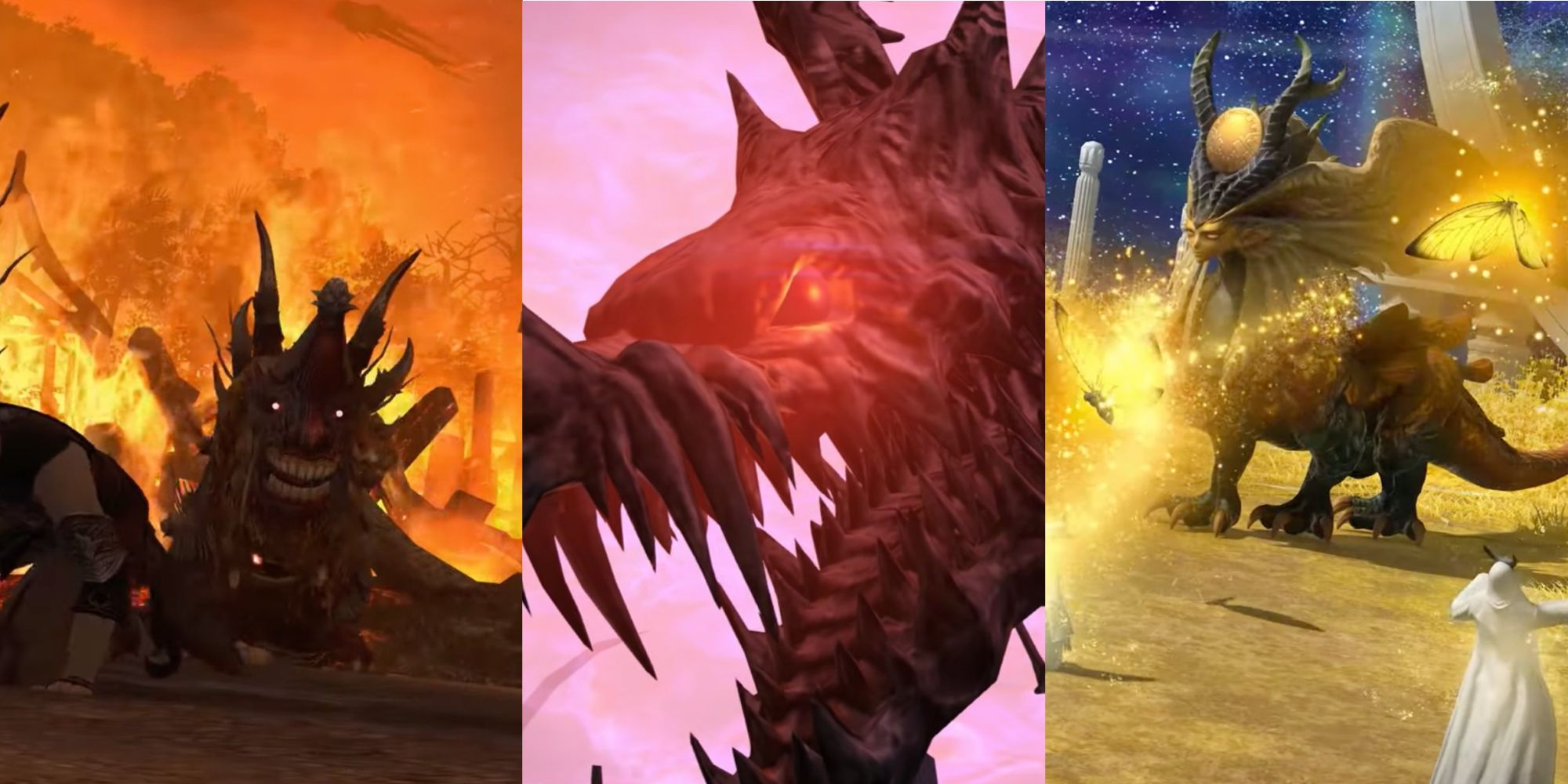 The end of the world on the left, Midgardsormr middle, a gentle death god on right
