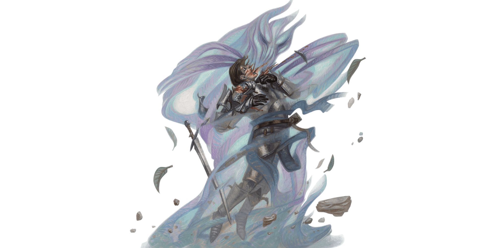 An invisible stalker monster attacks an adventurer