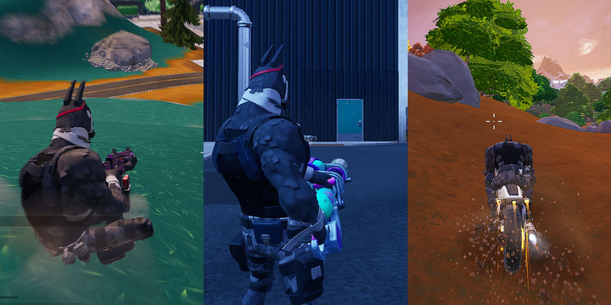 Fortnite Lt. John Llama Sliding, Using a Chug Cannon and Riding a Bike