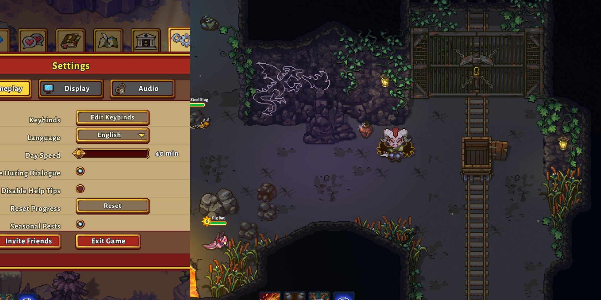 Sun Haven: farmer holding a blueberry in the mines