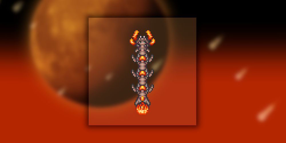 Crawltipede Enemy Over Lunar Event Red Background