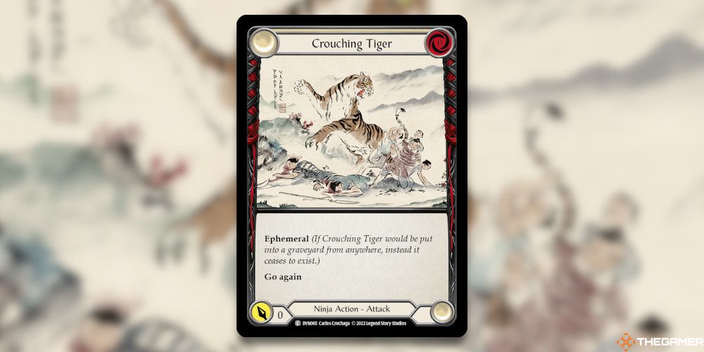 Crouching Tiger Card in front of blurred card art